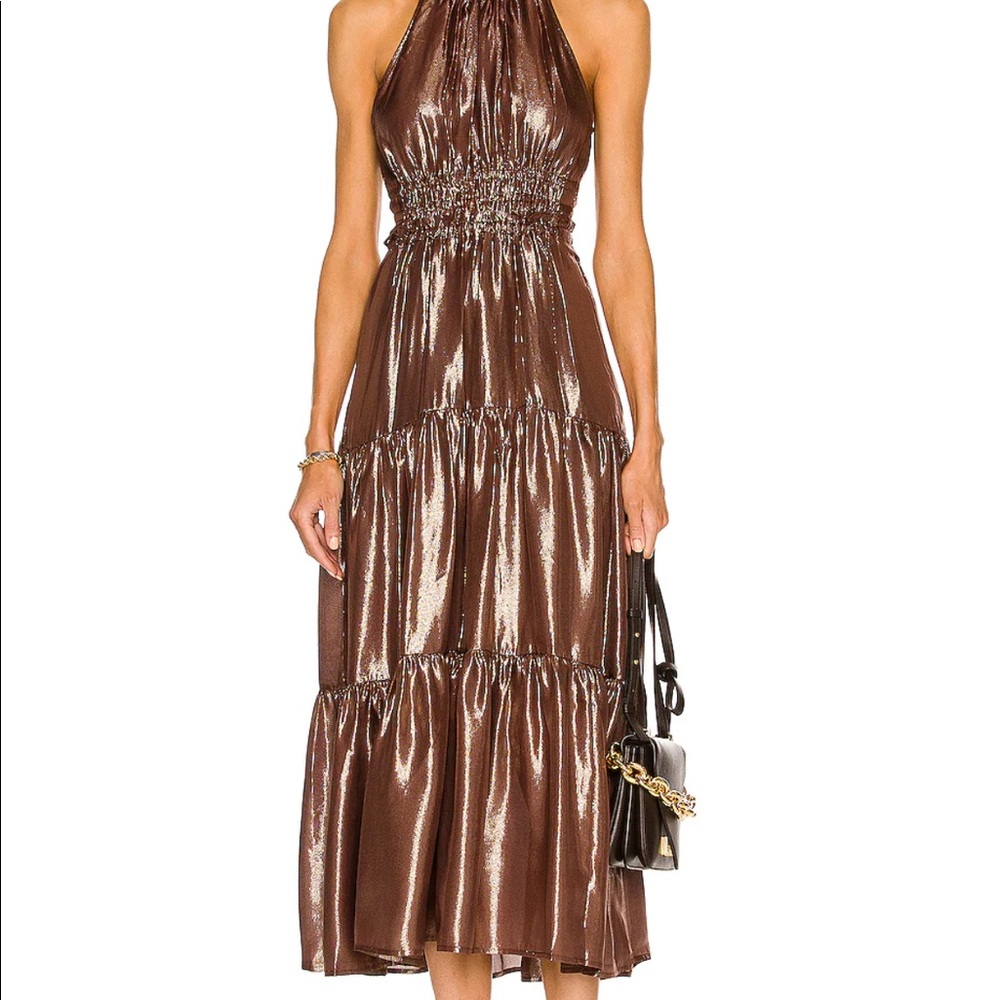 A.L.C. ELARA LUREX SILK MAXI DRESS